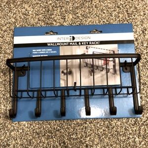 NWT InterDesign Wallmount Mail & Key Rack